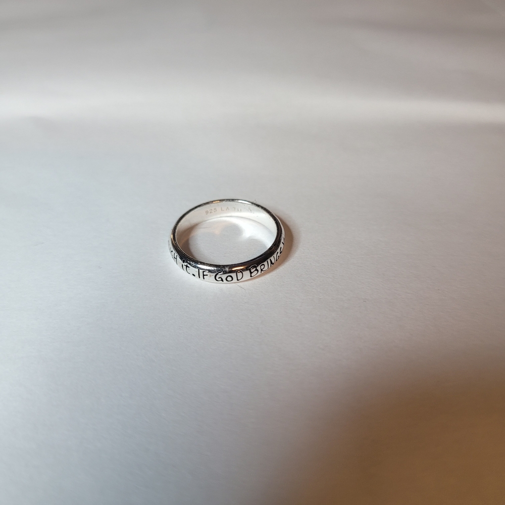Silver Engraved Thin Band Ring - Picture 5 of 6